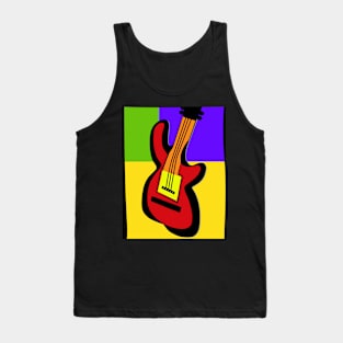 Red Guitar Pop Art Tank Top